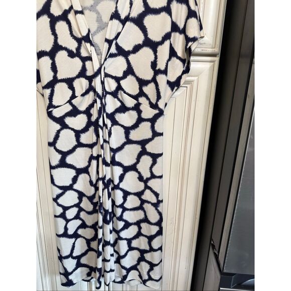 Diane Von Furstenberg Women's Natalie Silk Jersey Dress Black White Size 4 - Picture 2 of 8
